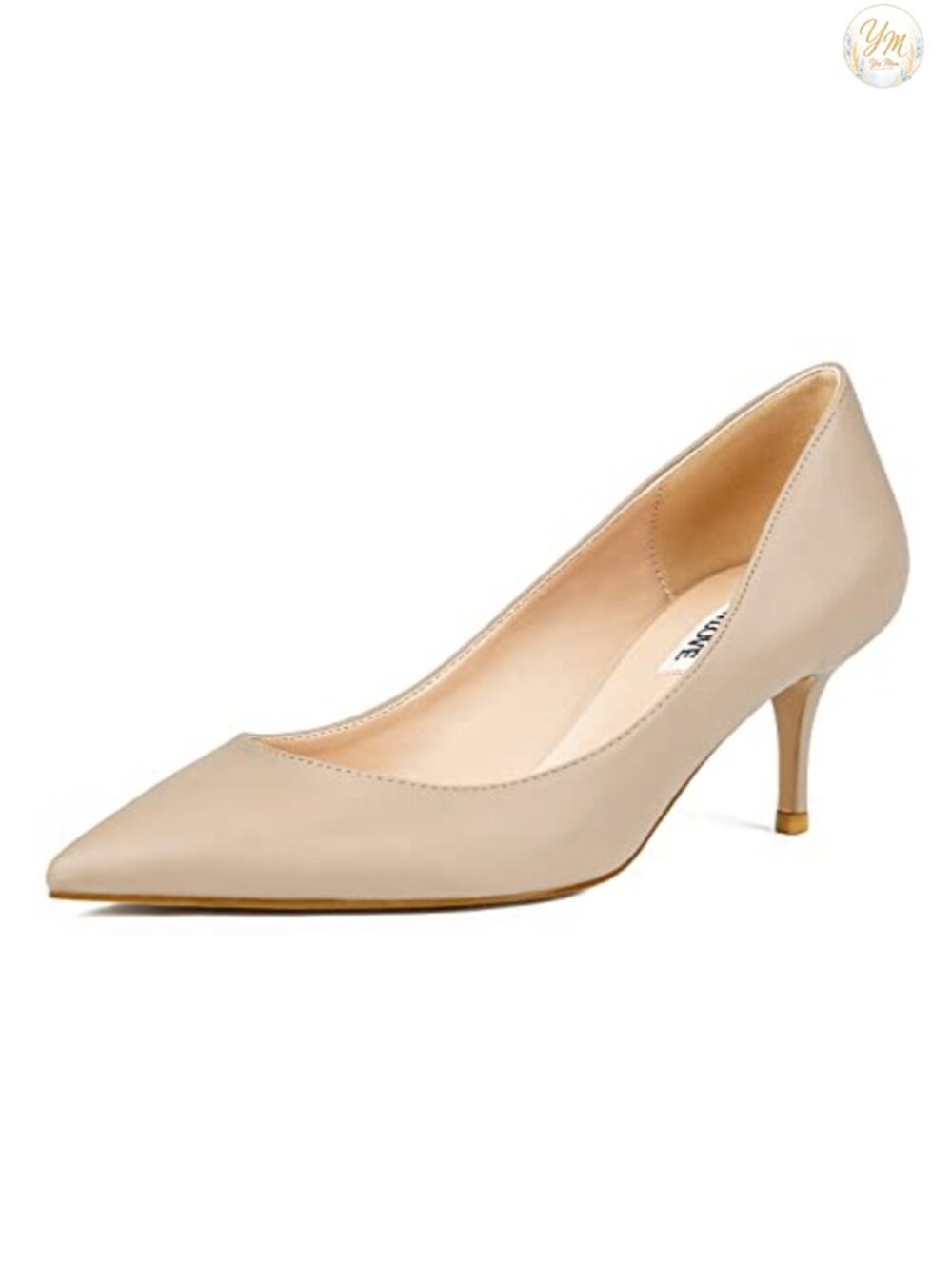 Kitten Heel Pointed Toe Pump Comfortable Slip-On Work Shoes